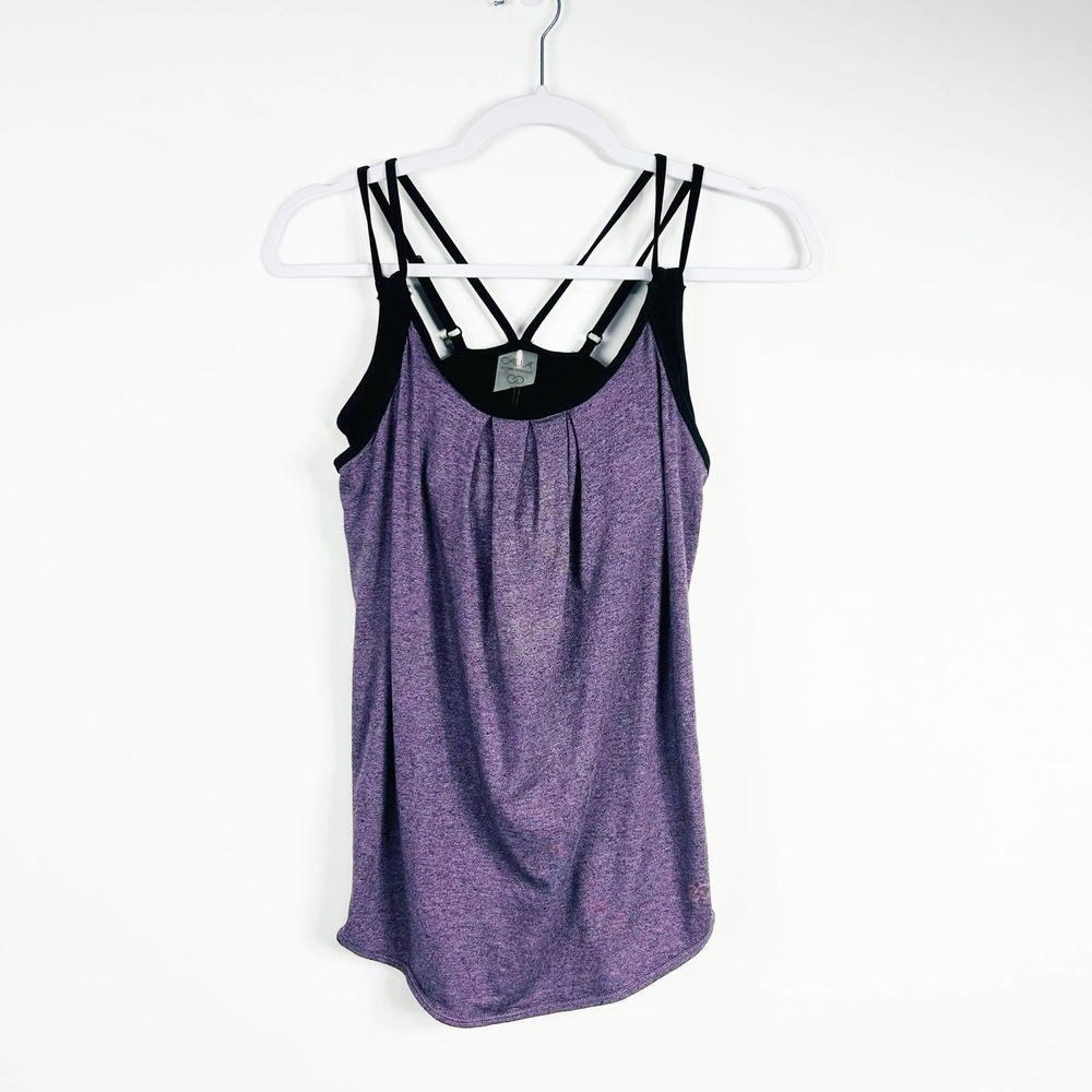 Calia by Carrie Underwood Purple Heathered Athletic Tank Built in Bra Size XS